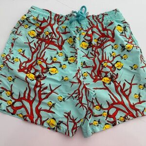 VILEBREQUIN Coral Fish Swim Trunks Bathing Suit Blue Size Boys L